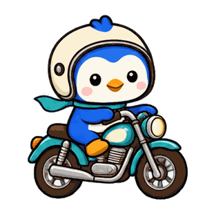 Motorbike Ride · Blue Pebble sticker from On the Go