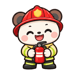 Firefighter Ready sticker from Little Bear Laughs