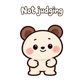Not judging · Funny Bear sticker from Express Yourself