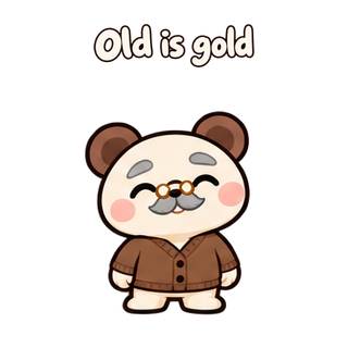 Old is gold · Funny Bear sticker from Express Yourself