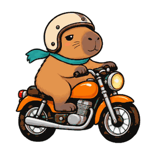 Motorbike Ride · Capybara sticker from On the Go