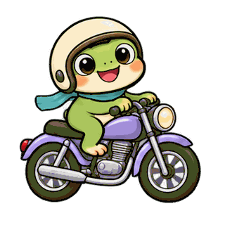 Motorbike Ride · Tiny Frog sticker from On the Go