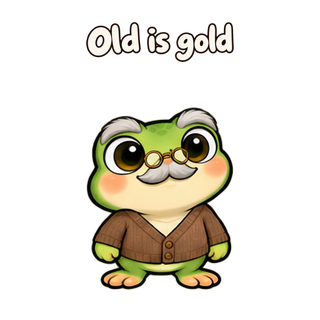 Old is gold · Tiny Frog sticker from Express Yourself