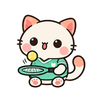 Tennis Time sticker from Kitten Club