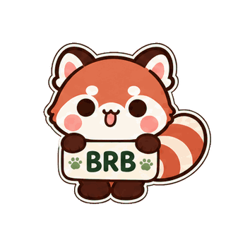 Be Right Back · Red Panda sticker from Pocket Friends