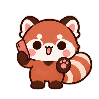 One Sec, On a Call · Red Panda sticker from Pocket Friends