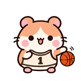 Basketball Break · Hamster sticker from Pocket Friends