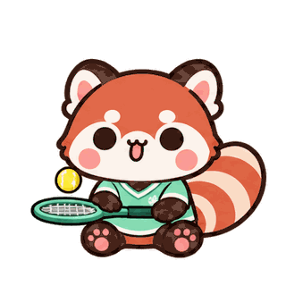 Tennis Time · Red Panda sticker from Pocket Friends