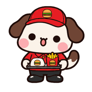 Burger Crew sticker from Puppy Pals