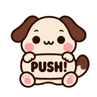 PUSH! · Puppy Pals sticker from Chat Signs