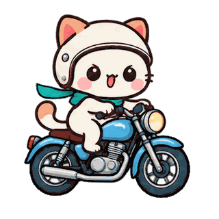 Motorbike Ride · Kitten Club sticker from On the Go