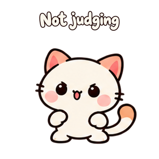 Not judging · Kitten Club sticker from Express Yourself