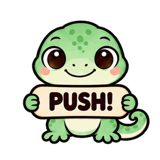 PUSH! · mssgs Mascot sticker from Chat Signs