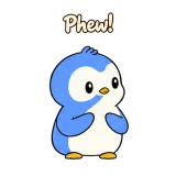 Phew! · Blue Pebble sticker from Chat Reactions