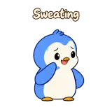 Sweating · Blue Pebble sticker from Chat Reactions