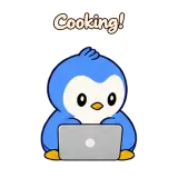Cooking! · Blue Pebble · Laptop sticker from Chat Reactions