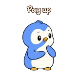 Pay up · Blue Pebble sticker from Chat Reactions