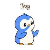 Pay · Blue Pebble sticker from Chat Reactions