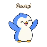 Crazy! · Blue Pebble sticker from Chat Reactions