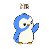 Hi! · Blue Pebble sticker from Chat Reactions