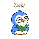 Nerdy · Blue Pebble sticker from Chat Reactions