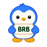 Be Right Back sticker from Blue Pebble