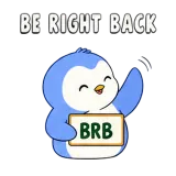 Be Right Back sticker from Blue Pebble