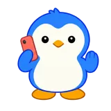 One Sec, On a Call sticker from Blue Pebble