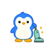 Cleaning Up sticker from Blue Pebble
