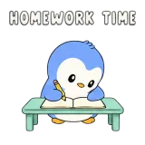 Homework Time sticker from Blue Pebble