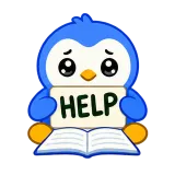 Help Me Study sticker from Blue Pebble