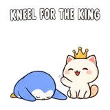 Kneeling for the King · Blue Pebble sticker from Express Yourself