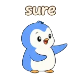 sure · Blue Pebble sticker from Chat Signs