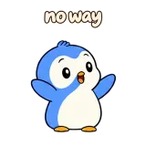 no way · Blue Pebble sticker from Chat Reactions