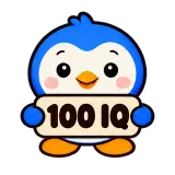 100 IQ · Blue Pebble sticker from Chat Signs