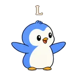 L · Blue Pebble sticker from Chat Reactions