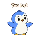 You lost · Blue Pebble sticker from Chat Reactions