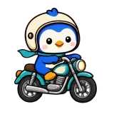 Motorbike Ride · Blue Pebble sticker from On the Go