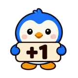 +1 · Blue Pebble sticker from Chat Signs