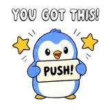 PUSH! · Blue Pebble sticker from Chat Signs