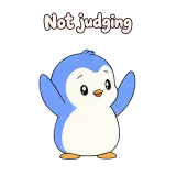 Not judging · Blue Pebble sticker from Express Yourself