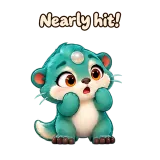 Nearly hit! · Brismania Animals sticker from Chat Reactions