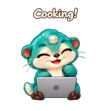 Cooking! · Brismania Animals · Laptop sticker from Chat Reactions