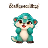 Really cooking! · Brismania Animals · Standing sticker from Chat Reactions
