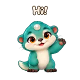 Hi! · Brismania Animals sticker from Chat Reactions