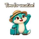 Time for vacation! · Brismania Animals sticker from Chat Reactions