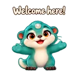Welcome here! · Brismania Animals sticker from Chat Reactions