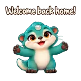 Welcome back home! · Brismania Animals sticker from Chat Reactions