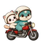 Motorbike Together · Brismania Animals sticker from On the Go
