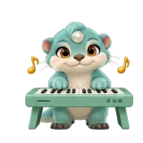 Piano Time · Brismania Animals sticker from Express Yourself